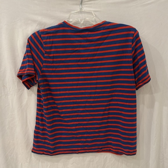 Kule Classic Breton Striped T Shirt red and blue made in Portugal 100 cotton - Picture 6 of 8